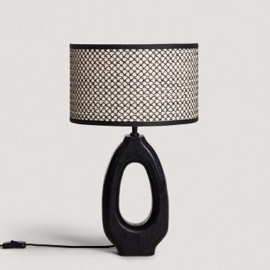 Lampa Stołowa z Drewna Black Darshan ILUZZIA