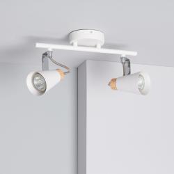 Product Plafondlamp Metaal en Hout Richtbaar  2 Spots Mara