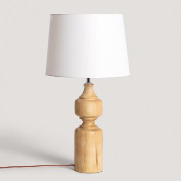 LEDKIA Holz Tischlampe Gulbi – Skandinavisches Design Mit E27 Fassung