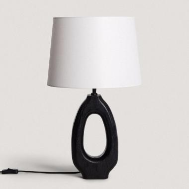 Product of Darshan Wooden Table Lamp in Black ILUZZIA 