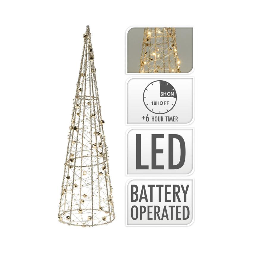 Product van LED Kerstboom op Batterijen 80cm Gylden