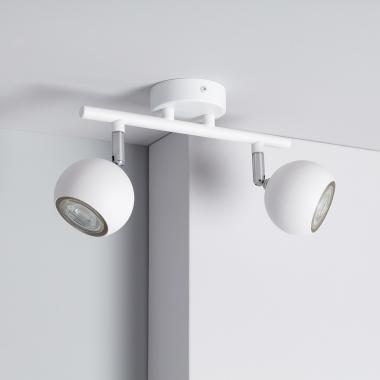 Lampada da Soffitto Orientabile in Alluminio 2 Faretti Ates