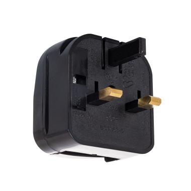 Adapterstecker Typ E (EU) Breiter Kopf mit geradem Kabel auf Stecker Typ G (UK)