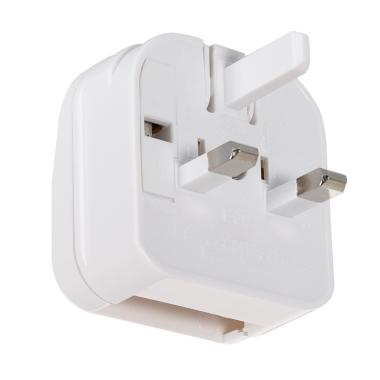 Adapterstecker Typ C (EU) Flachkopf mit geradem Kabel auf Stecker Typ G (UK)