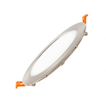 Product Dalle LED Ronde Extra-Plate 12W Cadre Argentée Coupe Ø 155 mm