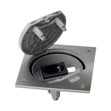 Behuizing IP66 met Handmatige Sluiting en Schuko Contactdoos voor RJ45 Keystone RVS SIMON K45 KSE10U/23/72