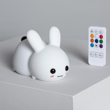 Veilleuse LED pour enfants en silicone RGB Lapin avec batterie