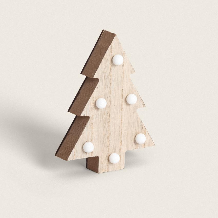Produkt von LED-Weihnachtsfigur aus Holz mit Batterie Baum
