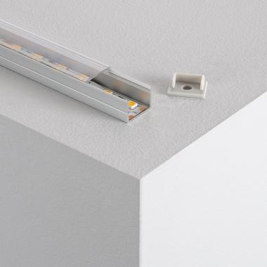 Profilé Aluminium en Saillie avec Capot Continu pour Ruban LED jusqu'à 15mm