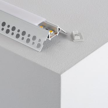 Product Aluminium profiel Pleisterwerk/Pladur integratie voor buitenhoek LED Strip tot 8 mm