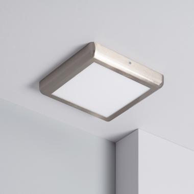 Plafonnier LED Carré Design 18W Métal 225x225 mm Silver