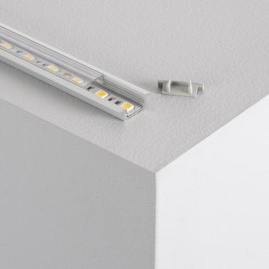 Profilo in Alluminio da Incasso con Copertura Continua per Strisce LED fino a 12 mm