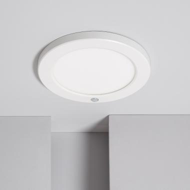 Plafoniera LED 18W CCT Selezionabile Circolare Slim da Superficie con Sensore di Movimento Foro Regolabile Ø75-205 mm