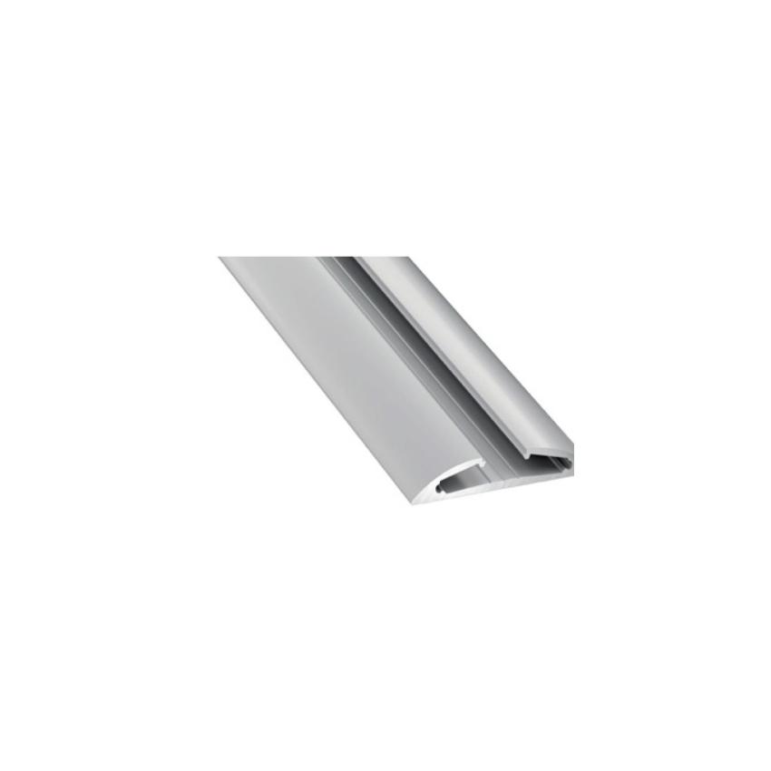 Produit de Profilé Aluminium en Saillie Demie-Arrondie 2m Gris pour Double Rubans LED jusqu'à 12mm