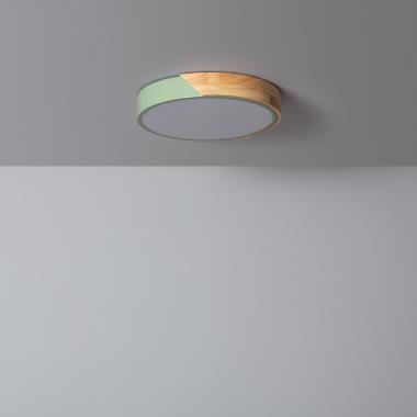 Plafon LED 18W Okrągły Drewniany Ø320 mm CCT do Wyboru Semi-Dari