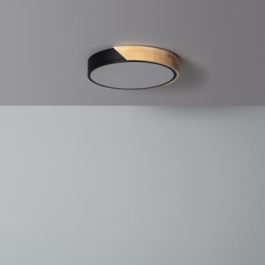 Plafon LED 18W Okrągły Drewniany Ø320 mm CCT do Wyboru Semi-Dari