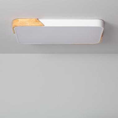 30W Wood & Metal Semi- Dari Rectangular LED Surface Panel with Selectable CCT 625x425 mm