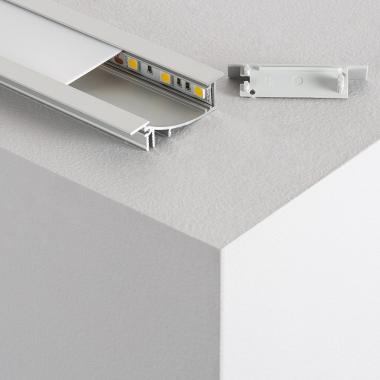 Profilé Aluminium Encastrable 1m Lumière Diffuse pour Rubans LED  jusqu'à 10mm