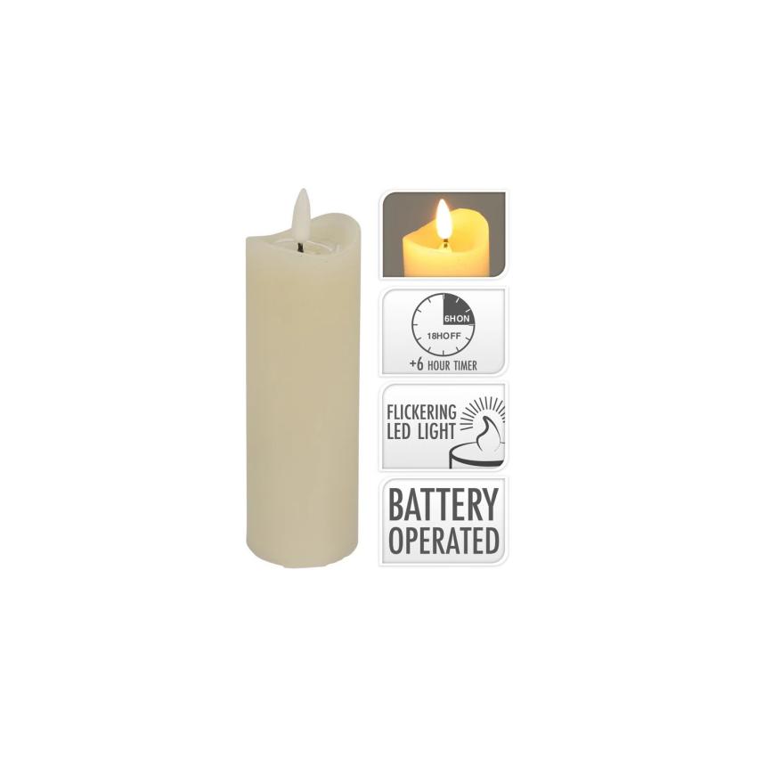 Produkt von LED-Kerze aus Naturwachs mit Batterie 12,5 cm