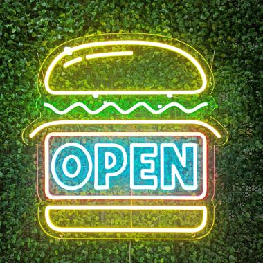 Produkt von LED-Neonschild Open Burger