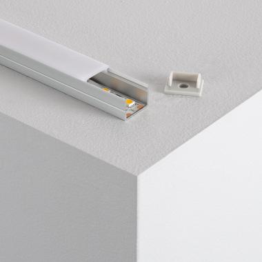 Product Aluminium profiel Opbouw met doorlopende afdekking voor LED strips tot 16 mm