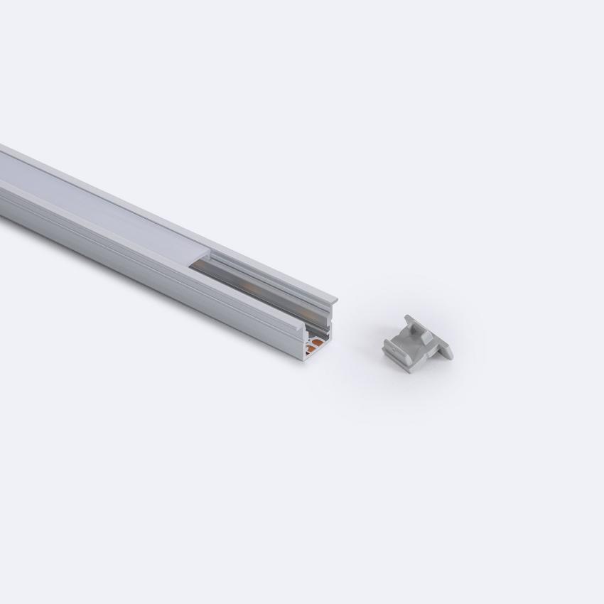 Produit de Profilé Aluminium Étroit Encastrable 2 m avec Capot continu pour Rubans LED jusqu'à 6 mm