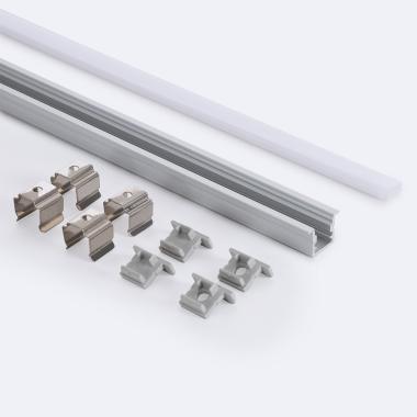 Product van Inbouw Profiel  van Aluminium Smal Profiel 2m met Doorlopende Cover voor LED Strips tot 6mm