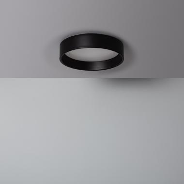Plafoniera LED 15W Circolare Metallo CCT Selezionabile Nero Design