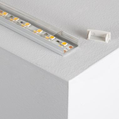 Profilé Aluminium en Saillie avec Capot Continu pour Double Ruban LED jusqu'à 20mm