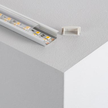 Profilo in Alluminio di Incasso con Copertura Continua per Striscia LED Doppia fino a 18 mm