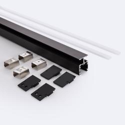 Product Profilo in Alluminio Applique Doppia Luce 2 m Nero per Strisce LED fino a 10 mm