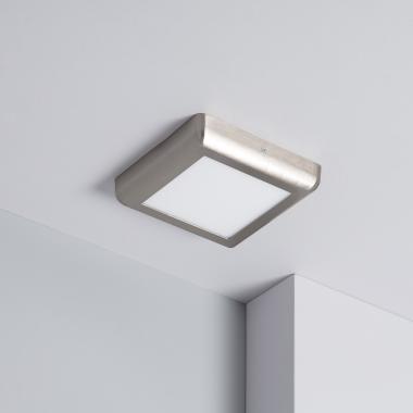 Přisazené Stropní Čtvercové 12W LED Svítidlo 180x180 mm Kovový se Stříbrným Designem
