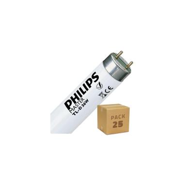 PACK of 36W 120cm T8 PHILIPS Fluorescent Tubes with Double-Sided Power (25 Units) Dimmable