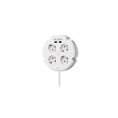 Product Mehrfachadapter 4 Typ "F" Schuko-Anschlüsse + 2 USB-A 1.5m SIMON BM642103