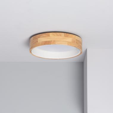 Plafoniera LED 15W Circolare Legno Ø370 mm CCT Selezionabile Dari