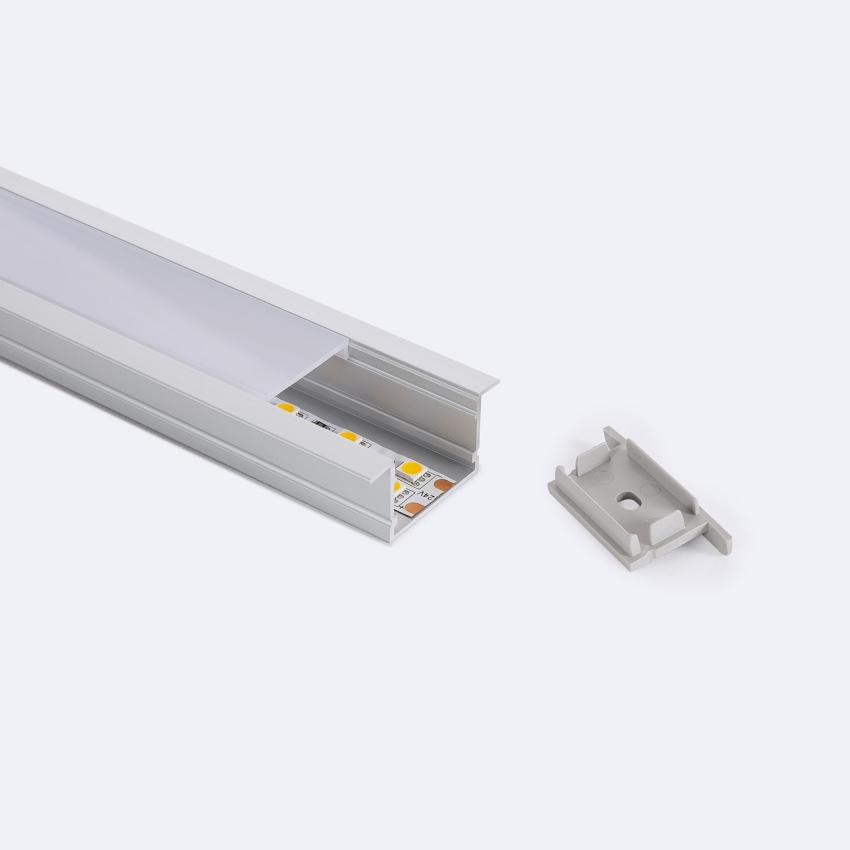 Product van Aluminium  Inbouwprofiel  Laag profiel 2m voor LED Strips tot 25 mm 