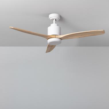 Deckenventilator Lautlos Mersin Weiss Holz 132cm DC-Motor für Außen