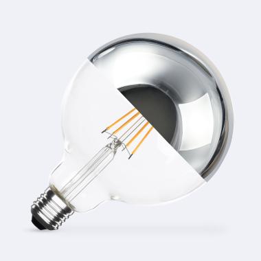 LED Filamentní Žárovka E27 8W 800 lm G125 Chrome Reflect
