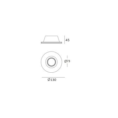 Product of Downlight Ring Round Plasterboard integration for GU10 / GU5.3 LED Bulb Ø133 mm Cut Out 