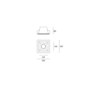 Produkt von LED-Downlightring für Gips/Gipsplatten Integration Eckig für Glühbirne GU10 / GU5.3 Schnitt 153x153 mm UGR17