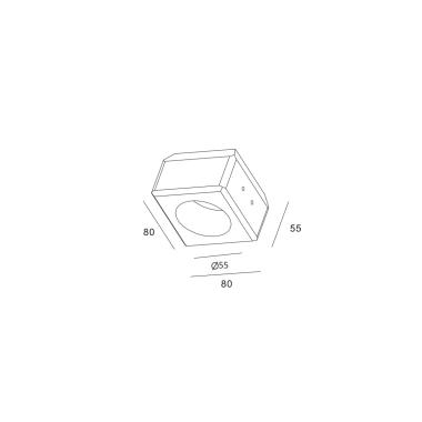 Product of Downlight Frame Plasterboard Integration for LED Bulb GU10 / GU5.3 Cut 83x83 mm UGR17 