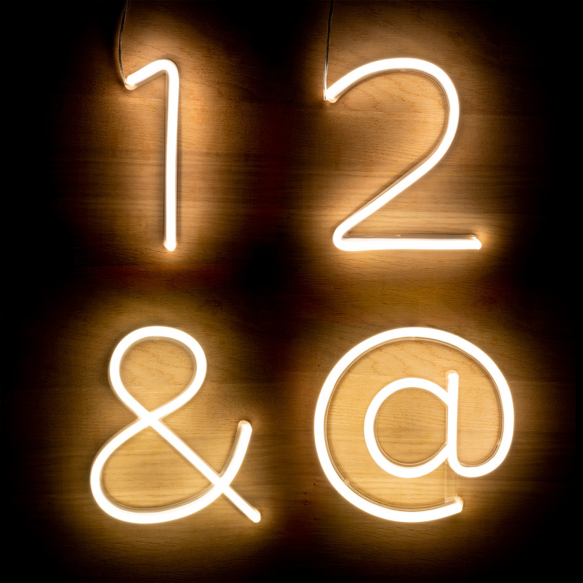LED Symbole Neon und Nummern