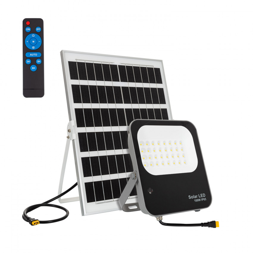 LED-Flutlichtstrahler Solar 100W 170lm/W IP65 mit Fernbedienung
