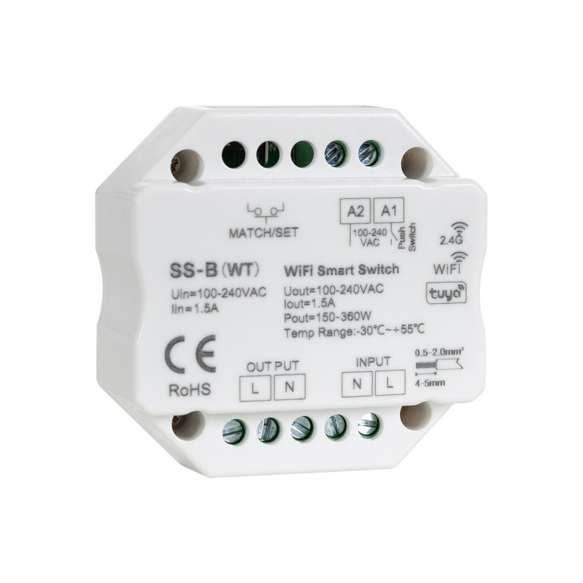 LED-Drucktaster WiFi RF Kompatibel mit Schalter