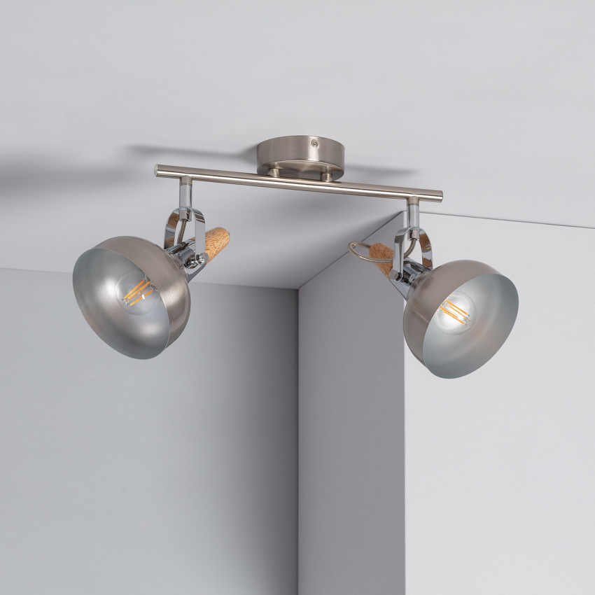 Deckenleuchte Ausrichtbar Aluminium 2 Strahler Silber Emer