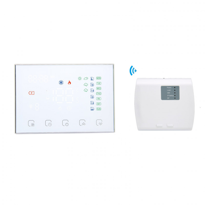 Thermostat Smart-WiFi programmier Weiß Kabellos für Heizung