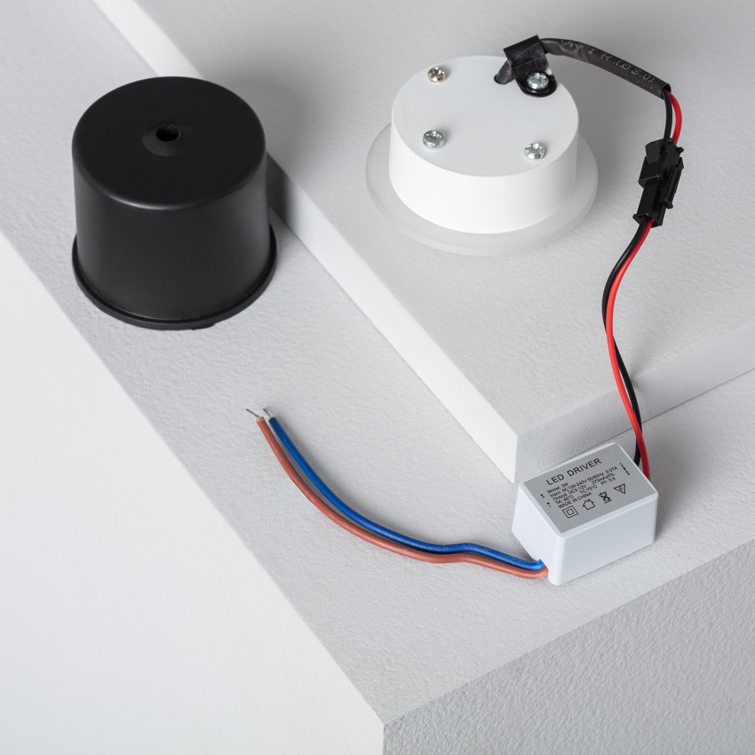 Aplique LED 3W Circular de Aluminio Occulare Negro