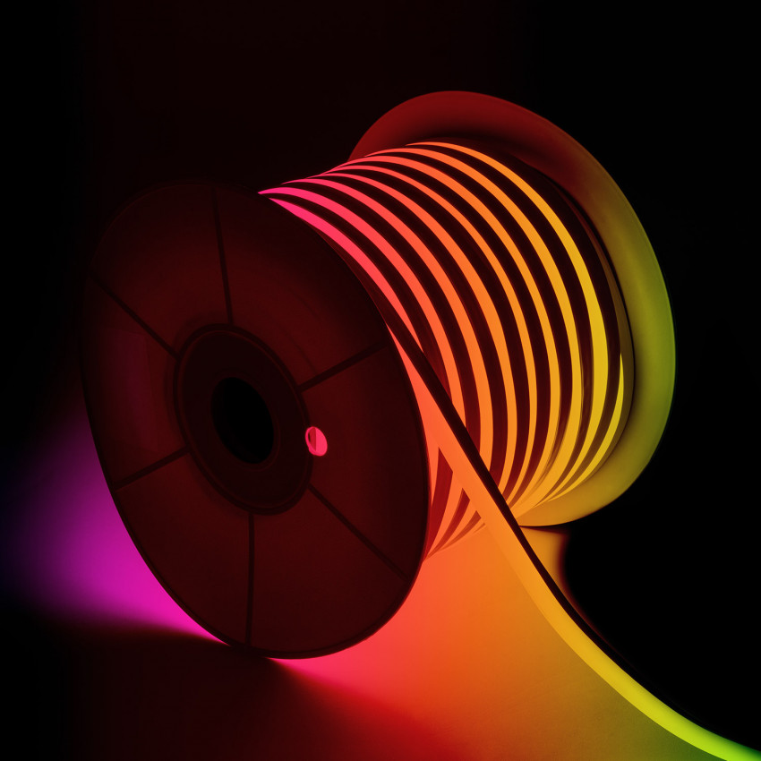 LED-Streifenrolle Neon 11 W/m RGB 220V AC 60 LED/m 50m Halbrund 180º IP67 Schnitt alle 100 cm
