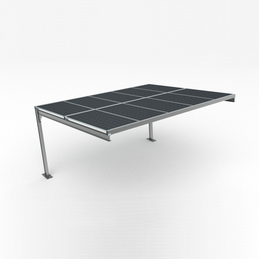 Struktur für Markisen-Parkplatz für Solarmodule Bodenmontage Weiß