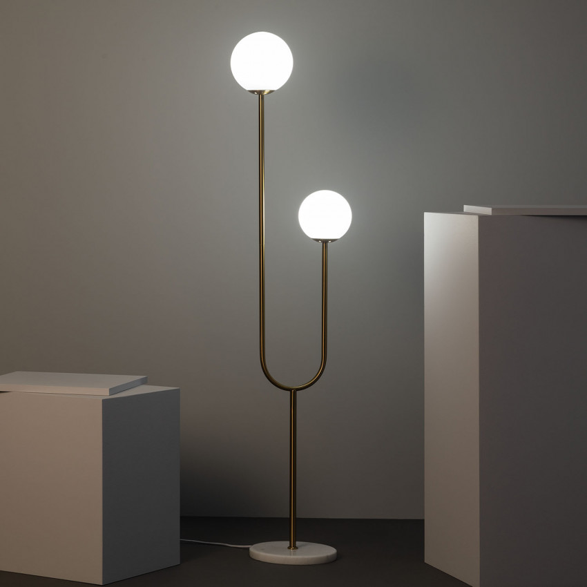 LEDKIA Deckenleuchte Moonlight Brass – Aus Metall & Glas, Goldfarben, Für G9 Birnen (IP20, Innenbereich)